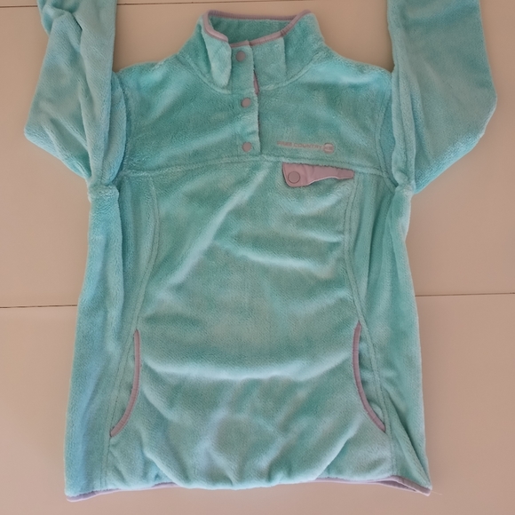 Free Country Mint Green Pullover Fleece Sweater Junior Women's Size Medium - Picture 3 of 16